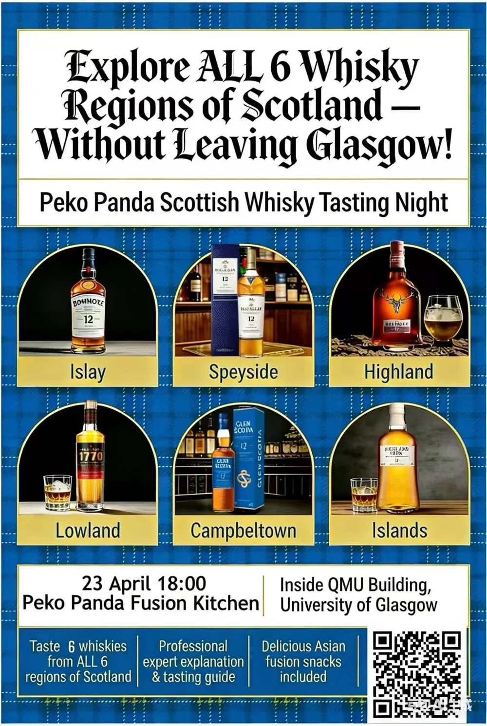 Six Regions of Scotland past whisky tasting poster