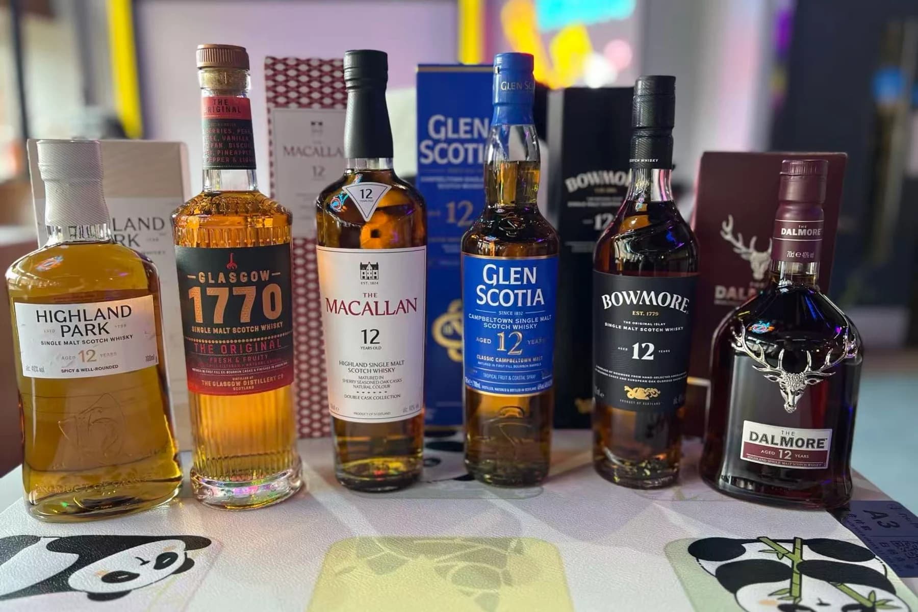 Whisky line-up from a past tasting